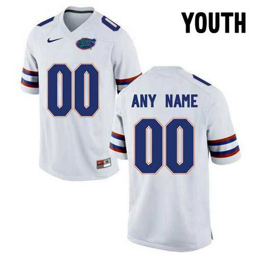 Youth Florida Gators White Customized College Jersey